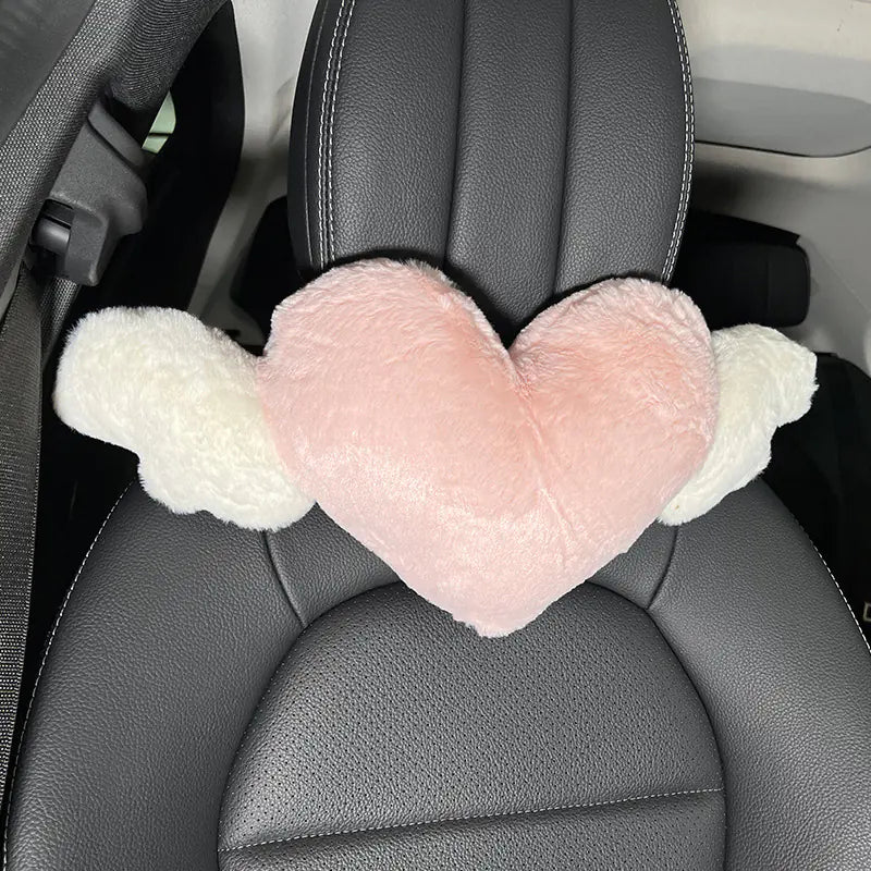 Soft Heart Headrest Pillow