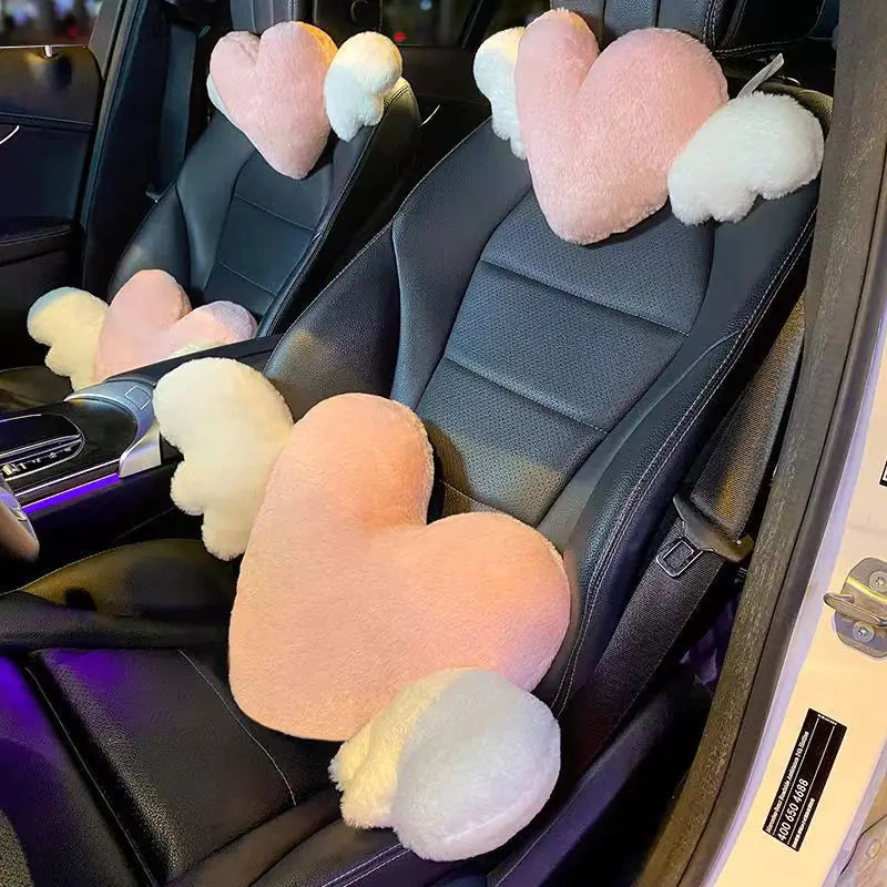 Soft Heart Headrest Pillow