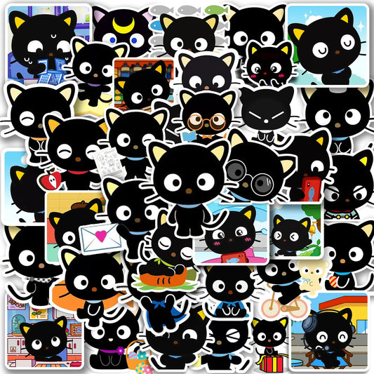 70pcs Black Cat Stickers