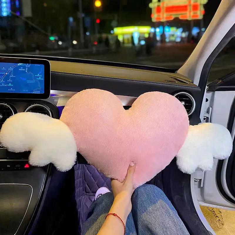 Soft Heart Headrest Pillow