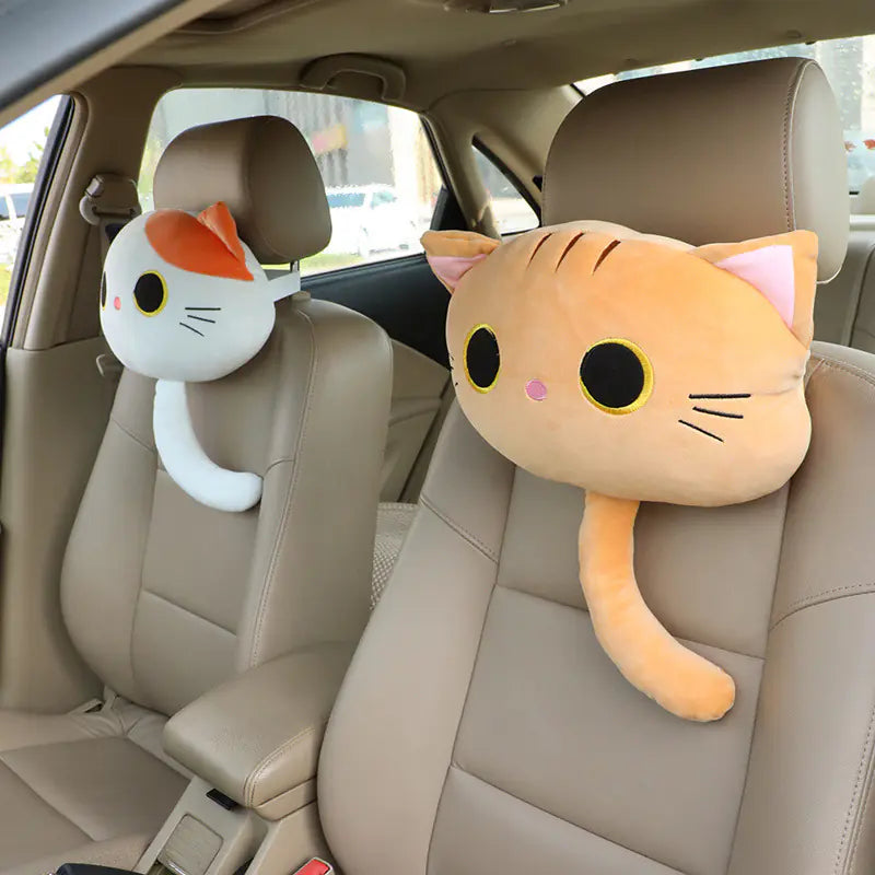 Cat Plush Headrest Pillow